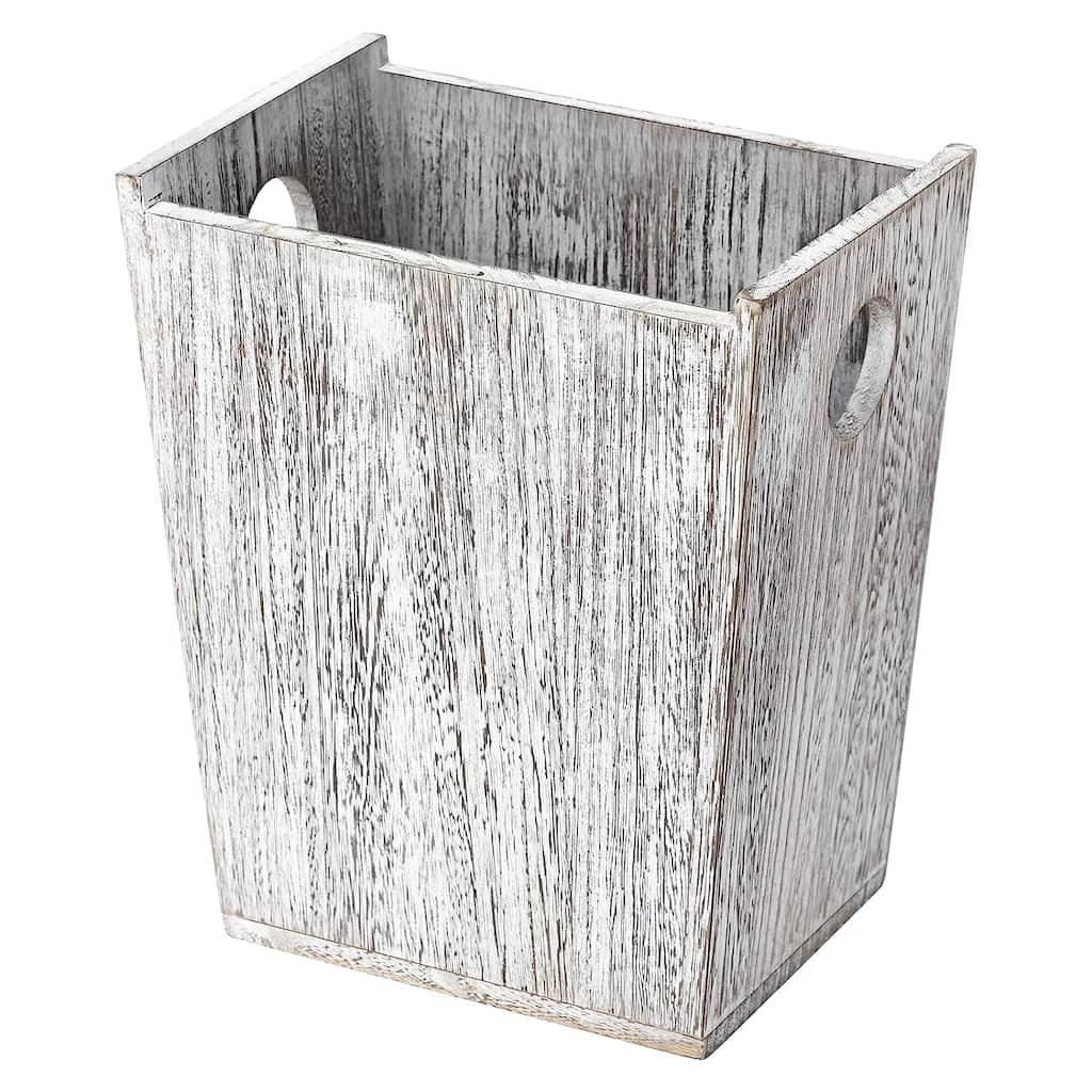 Wood Trash Can Wastebasket