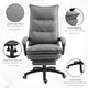 preview thumbnail 7 of 7, Home Office Chair with Foot Rest, Fabric Upholstered Recliner with Armrests, Work Chair with Double Thick Cushion and Wheels