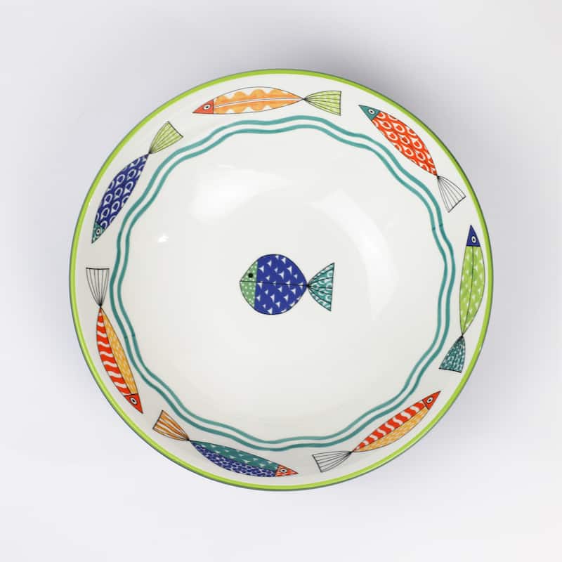 Euro Ceramica FreshCatch 13" Serving Bowl - 13 in. x 13 in. x 2.68 in