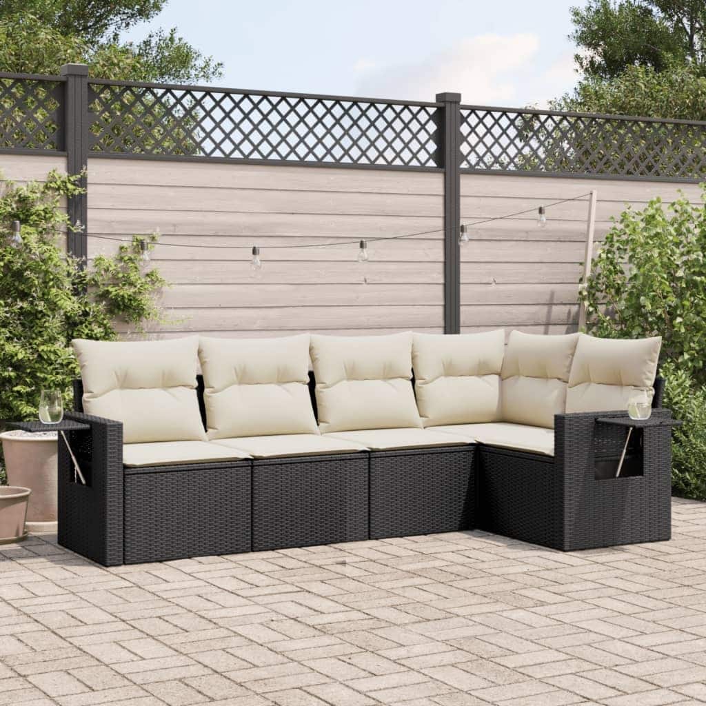 vidaXL Garden Sofa Set Black