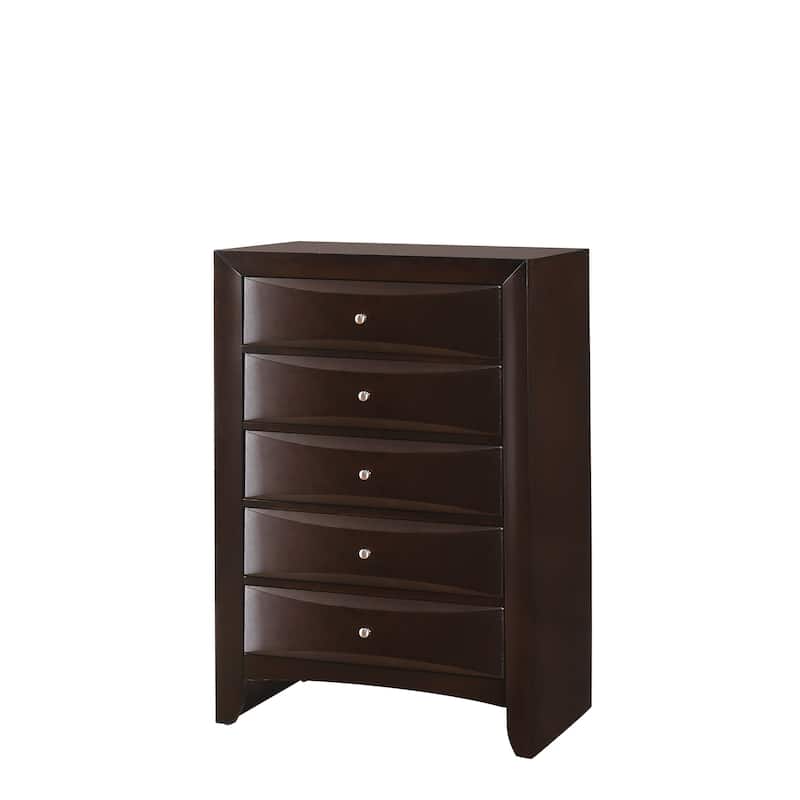 Priscella 6 Piece Dark Cherry Storage Platform Bedroom Set