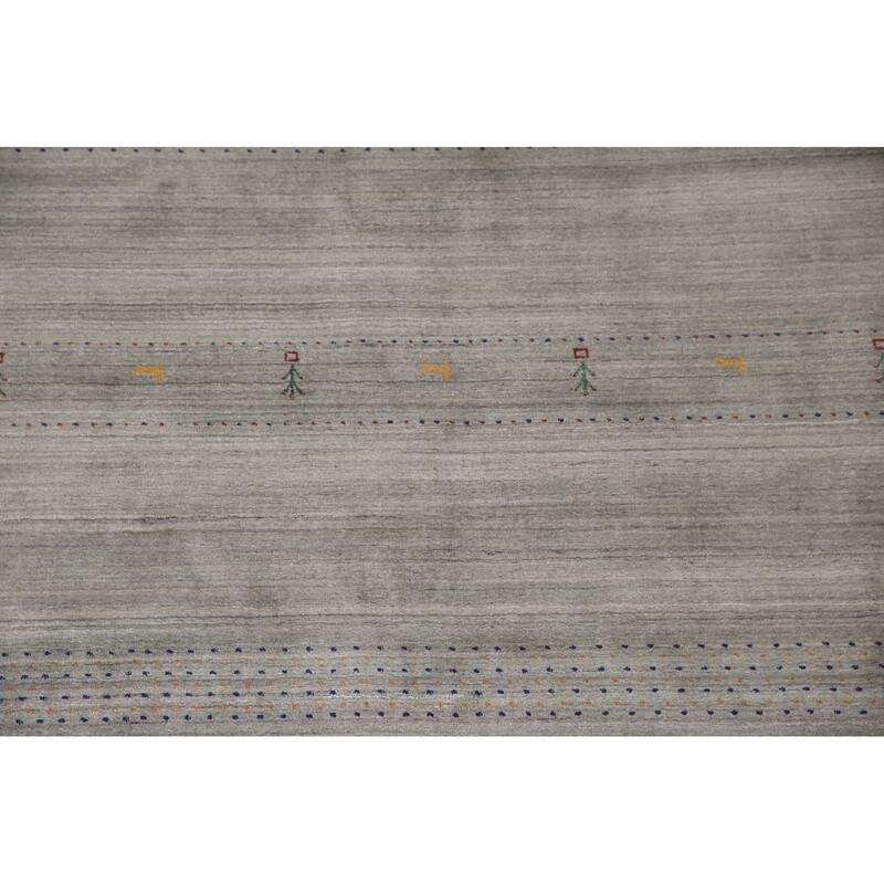 Gabbeh Indian Area Rug Hand-Knotted Wool Carpet - 8'3"x 9'10"