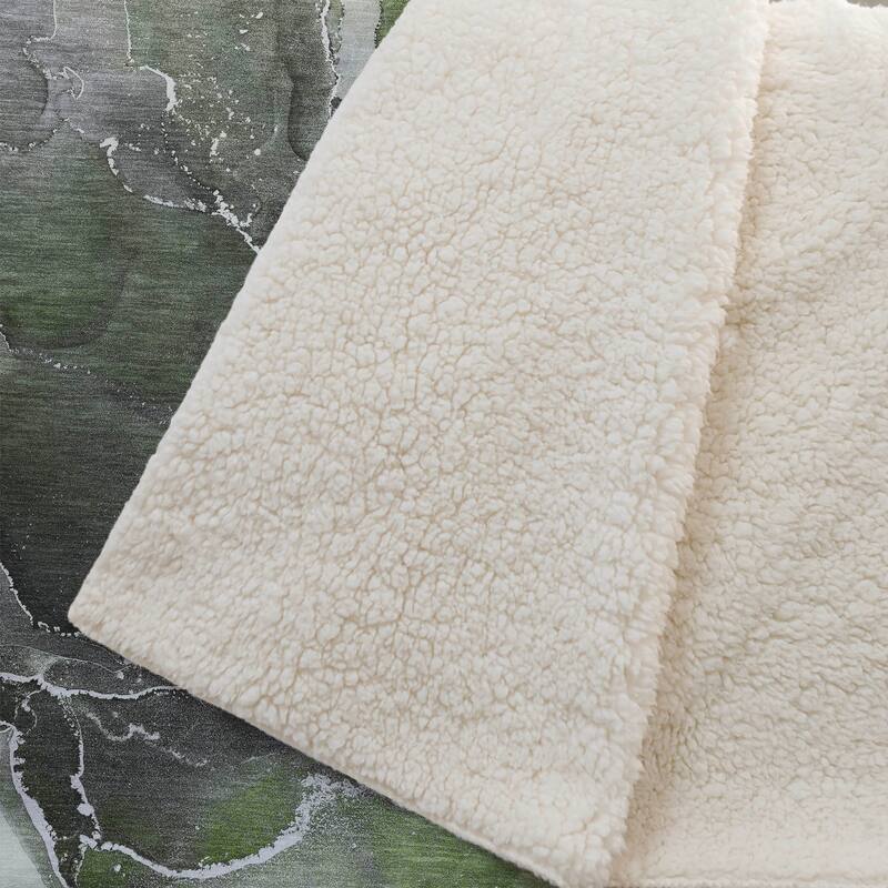 Premium Machine Washable Abstract Contemporary Sherpa Throw Blanket