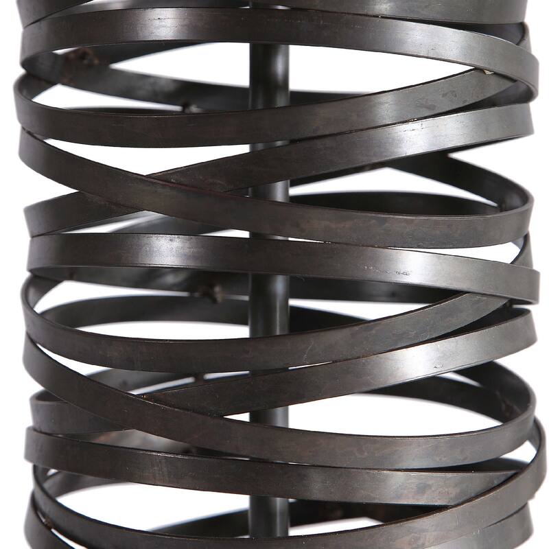 Metal Strips Table Lamp with Hardback Shade - 29" - Black and White