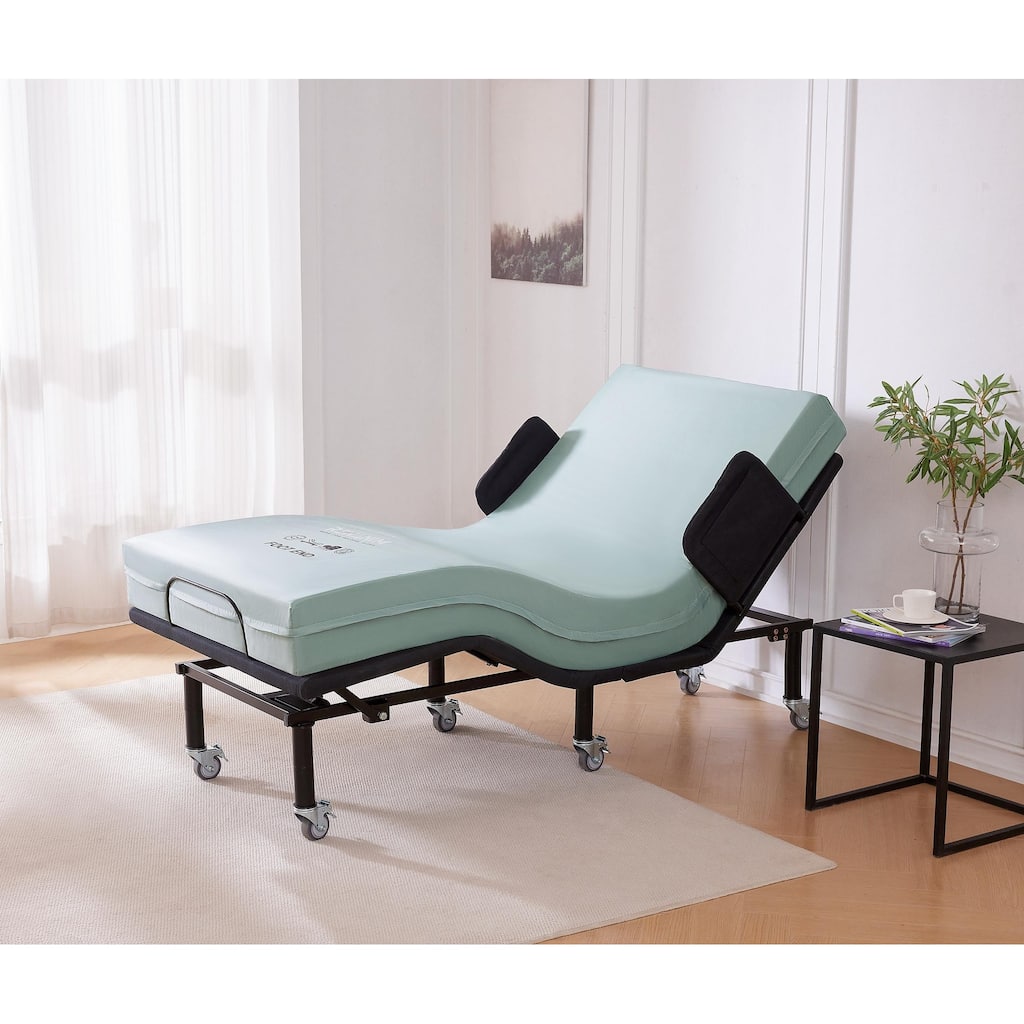 FlexCare Adjustable Bed Frame & 8" Mattress – Zero Gravity Bed with Side Rails