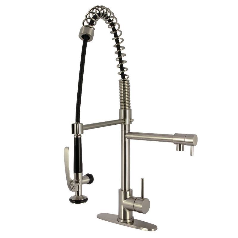 Kingston Brass LS850.DL Concord 1.8 GPM Single Hole Pre-Rinse Kitchen - Brushed Nickel