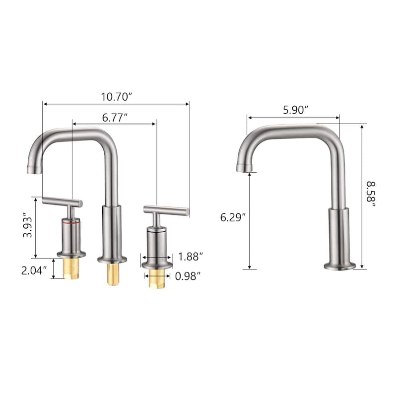 PROOX 8 in.Widespread Lavatory 2 Handles Bathroom Faucet with Drain Assembly