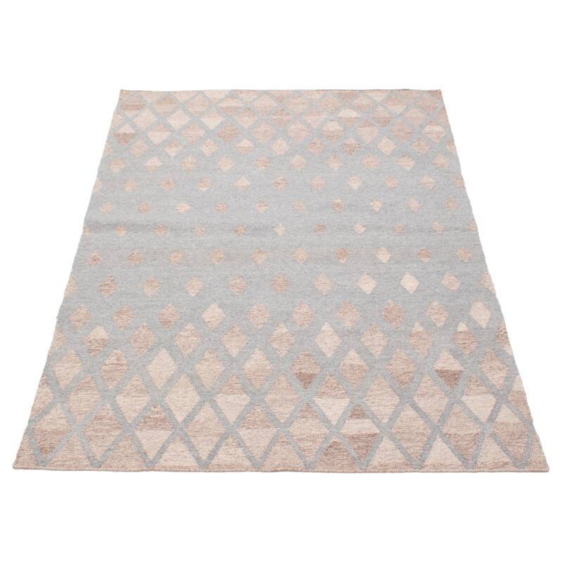 ECARPETGALLERY Flat-Weave Ankara FW Grey Wool Kilim - 4'11 x 7'11