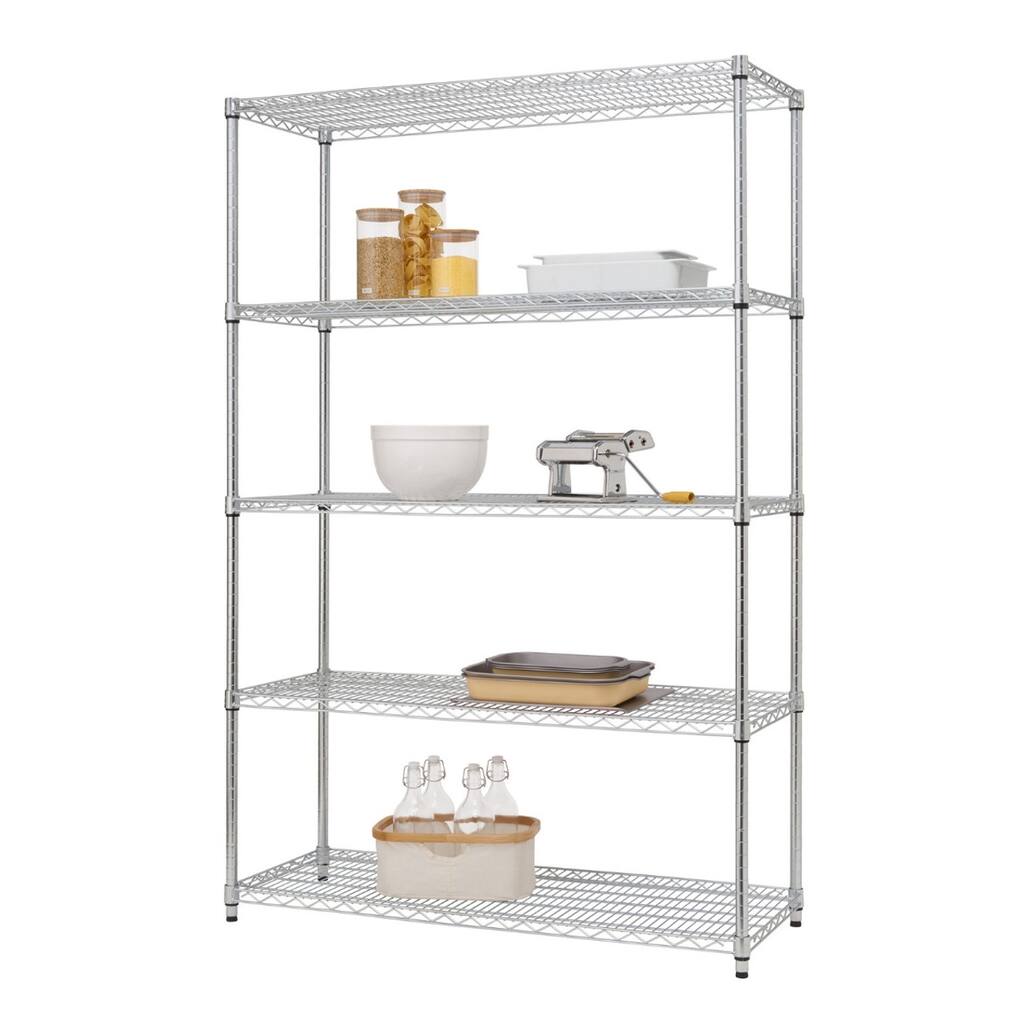 TRINITY EcoStorage® 5-Tier 48x18x72 Commercial Wire Shelving, NSF, Chrome