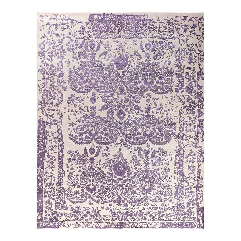 Ikat One-of-a-Kind Hand-Knotted Area Rug - Beige, 8' 1" x 10' 0" - 8' 1" x 10' 0"