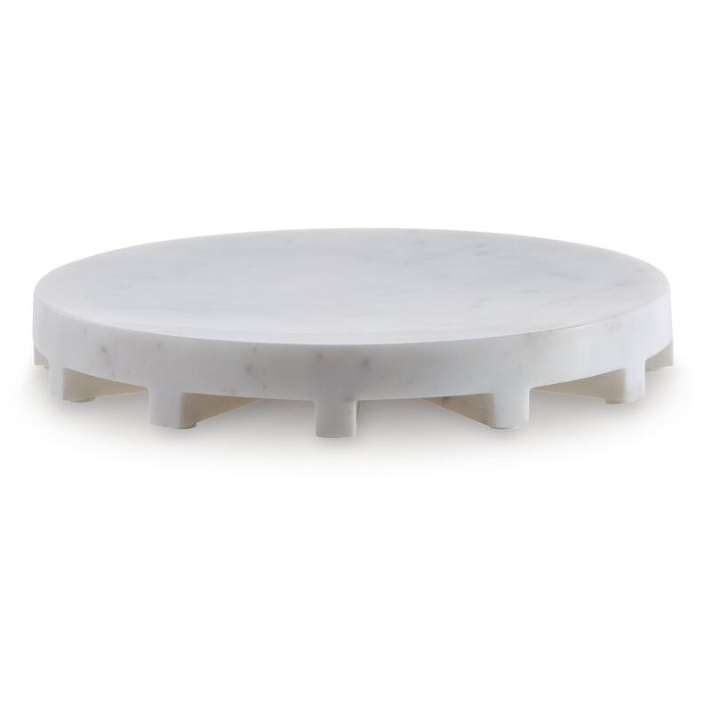 Signature Design by Ashley Wainmoore White Tray - 12" W x 12" D x 1.5" H