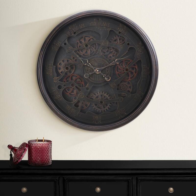 30" Round Wall Clock - Black