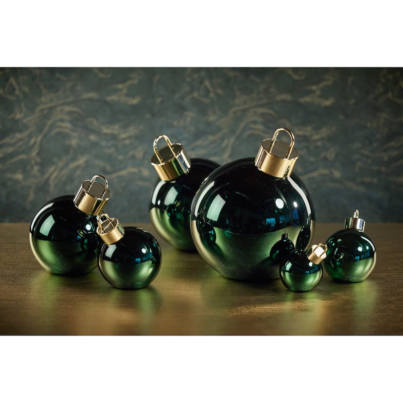 LED 6" Glass Tabletop Ball Ornaments, Set of 2