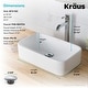 preview thumbnail 7 of 32, Kraus 3-in-1 Set White Rectangle Ceramic Sink, Ramus Faucet w/Drain