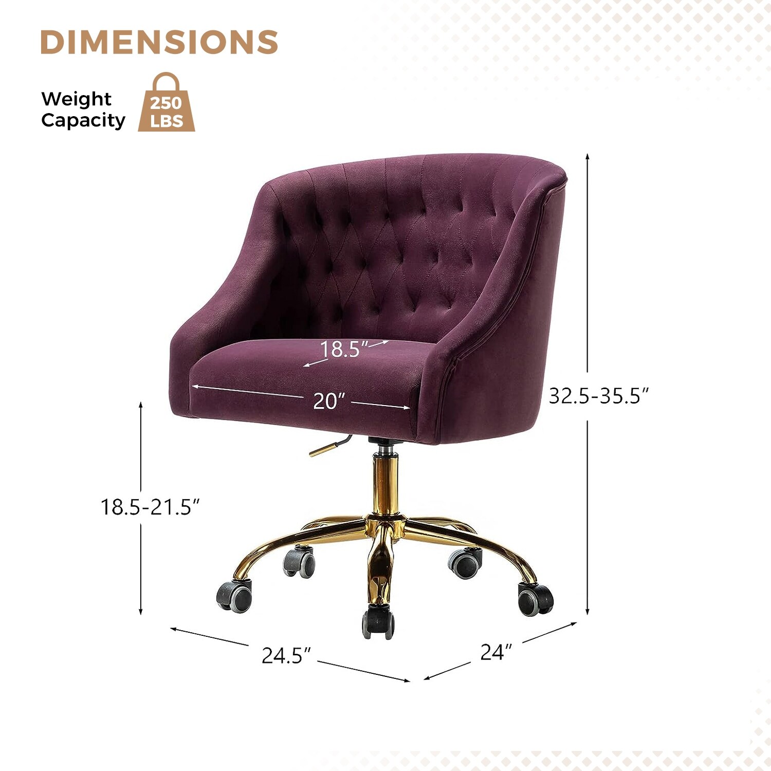 Vivian velvet sales office chair