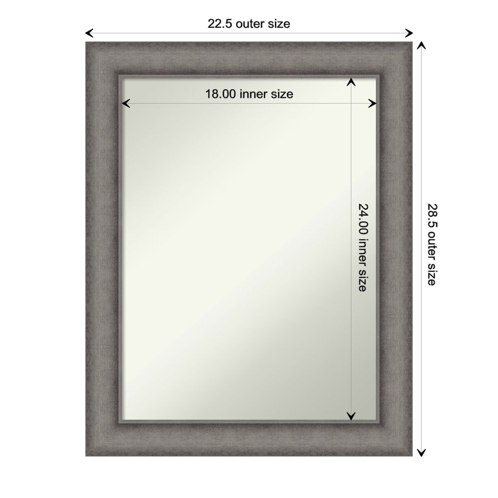 Burnished Concrete Non-Beveled Wood Framed Wall Mirror - Burnished Concrete
