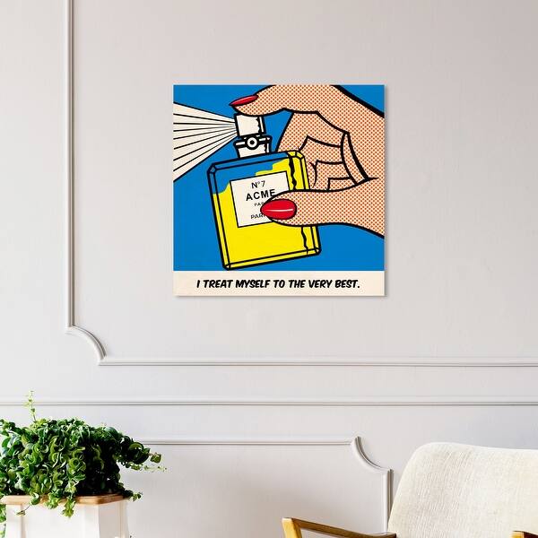 slide 1 of 13, Oliver Gal Advertising Wall Art Canvas Prints 'The Very Very Best' Comics - Yellow, Blue 24 x 24