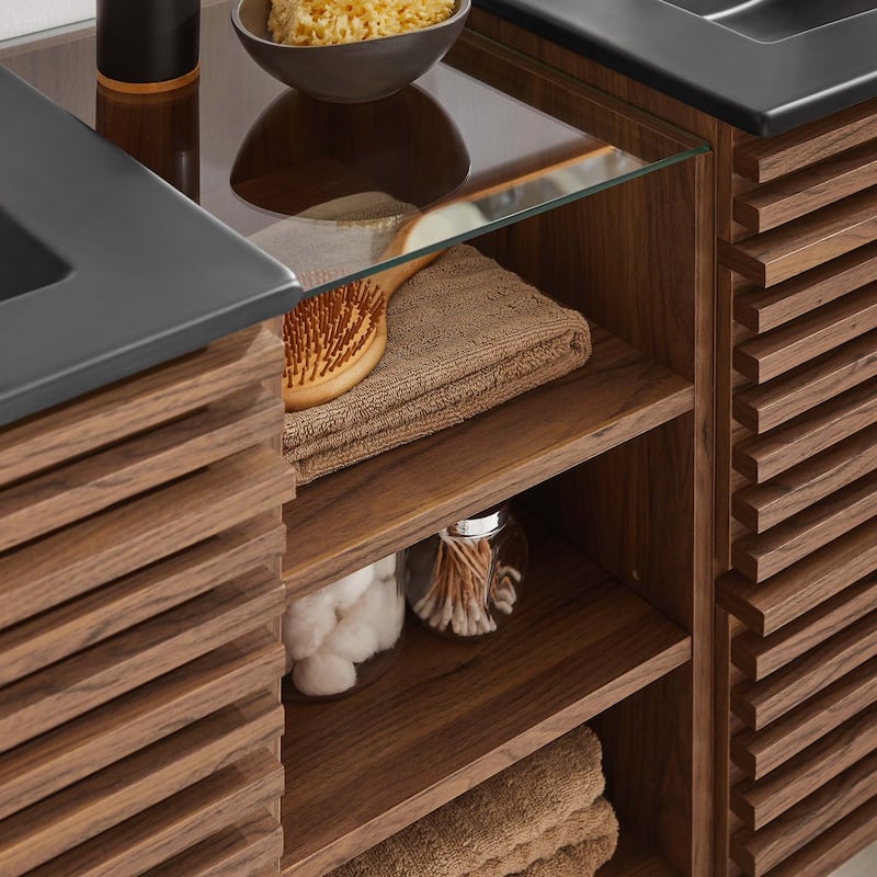 Render 62" Wall-Mount Double Sink Bathroom Vanity