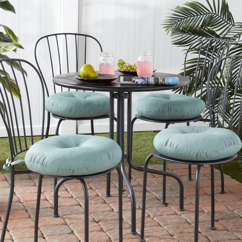 Outdoor15-inch Round Bistro Chair Cushion (Set of 4)