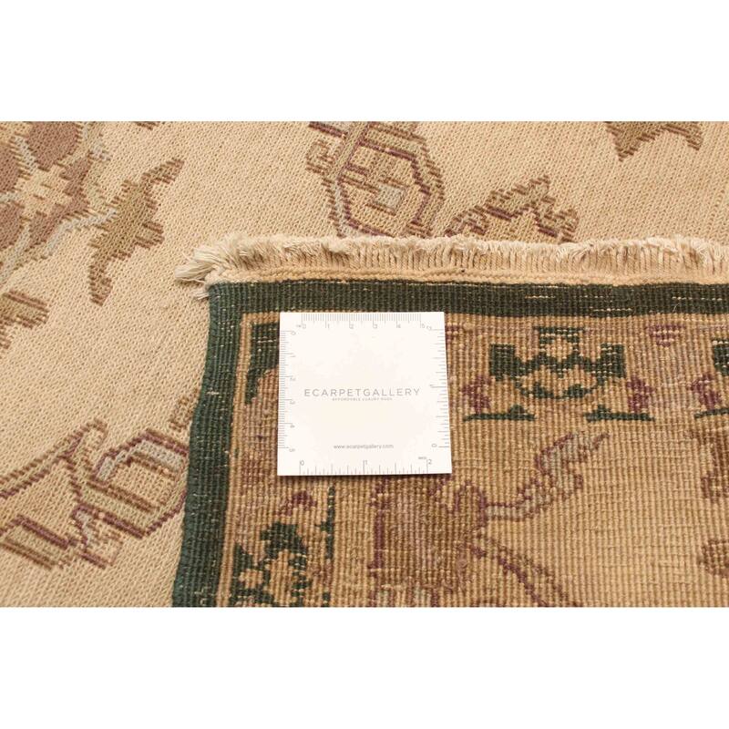 ECARPETGALLERY Flat-Weave Lahor Finest Beige Wool Tapestry Kilim - 2'6 x 11'8
