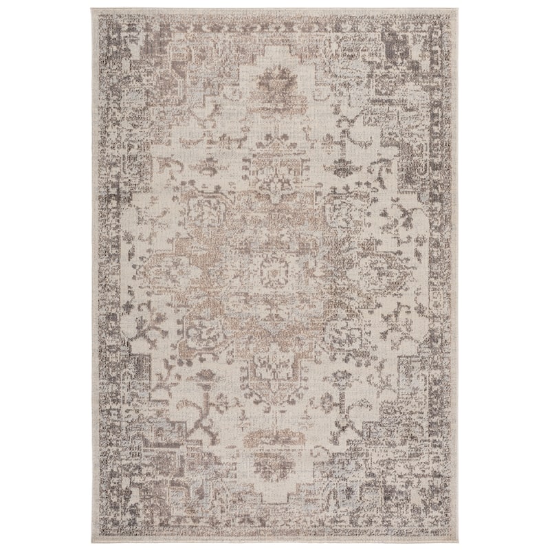 SAFAVIEH Madison Katelijne Boho Medallion Distressed Rug - 4' x 6' - Ivory/Beige Grey