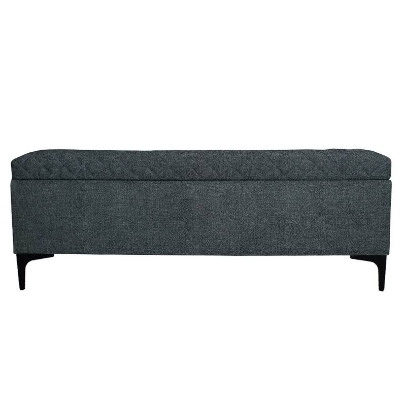 Continenta Upholstered Storage Bench - Charcoal