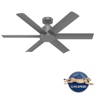 Hunter 52" Kennicott Outdoor Ceiling Fan, Wall Control, Damp Rated