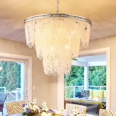 8/10-Light 3-Tiered Modern Glam Crystal Chandelier for Dining Room