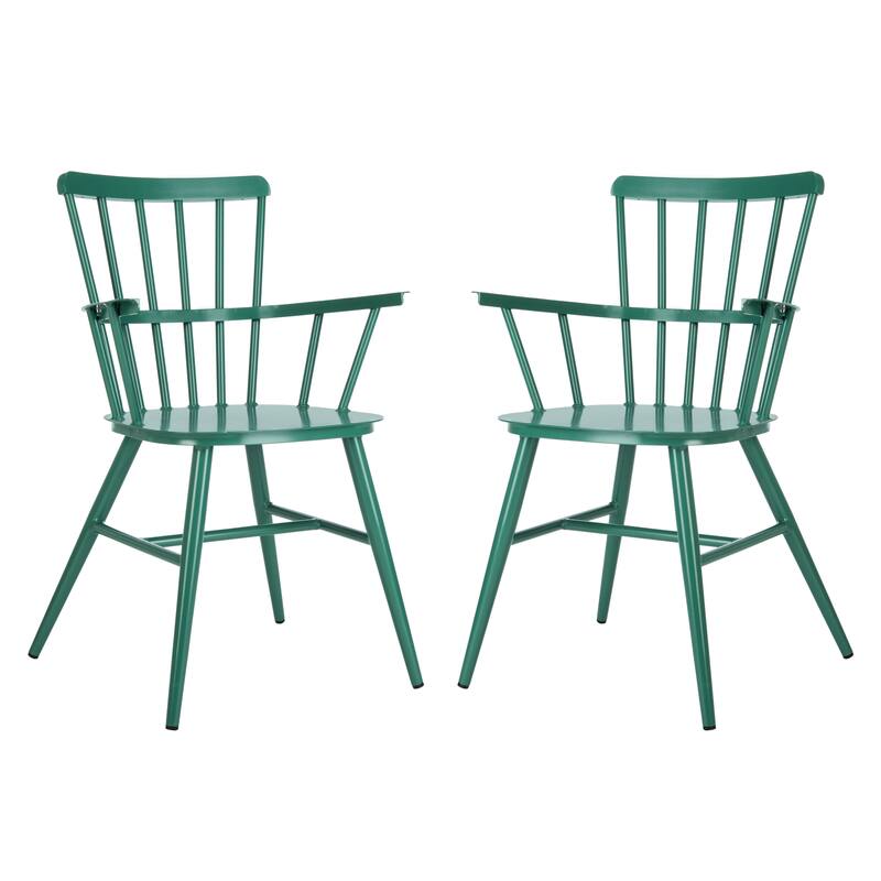 SAFAVIEH Outdoor Annalise Aluminum Arm Chair (Set of 2) - 22Wx21Dx33H