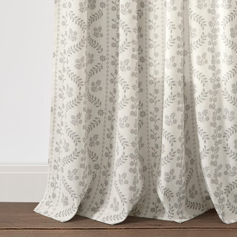 Lush Decor Doreen Delicate Floral Window Curtain Panels - 84" x 52"