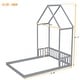 preview thumbnail 17 of 19, Twin Size House-shaped Roof Headboard Floor Bed (without slats)