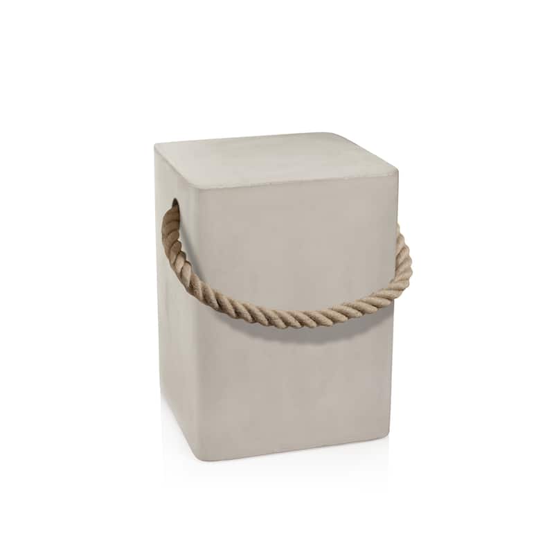 Tiziano Concrete Stool with Rope Handle - White