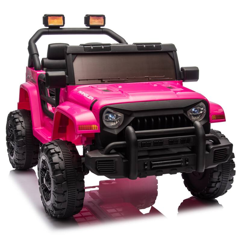 Ride on Truck Car with Removable Steering Wheel, Electric Car for Kids with LED Lights, Battery Powered Electric Car