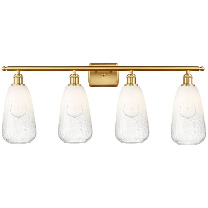 Innovations Lighting Endless Possibilities Ballston - Brookhaven Almond - 4 Light 36" Bath Vanity Light - Satin Gold/Opal