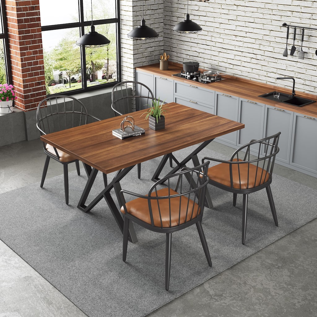 Christopher Knight Home Indoor 5-Piece Dining Set With Metal Legs