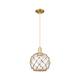 Option Clear Glass with Brown Rope / Satin Gold