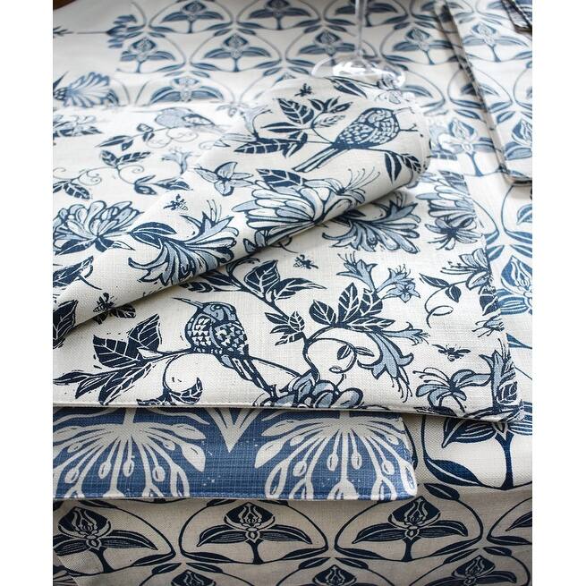 French Home Set of 4 Honeysuckle Placemats - Indigo