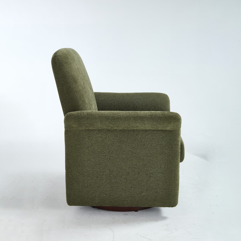 Swivel Accent Chair for Living Room, Modern Upholstered Armchair with Wood Base, Flared Arms for Bedroom Reading Waiting