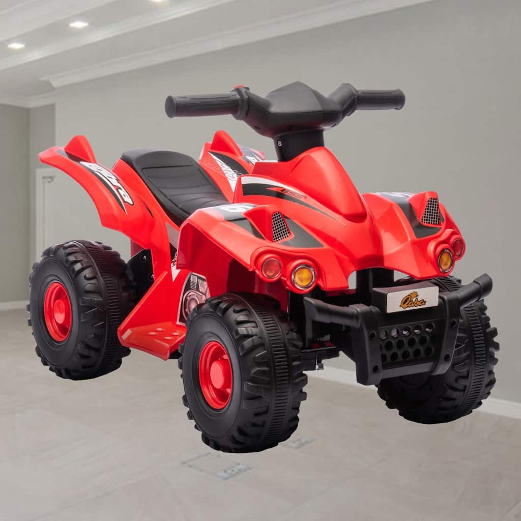 Kids Electric ATV Ride-On Quad with Music, Forward Drive, Safe Speed, and Durable Build for Boys & Girls Ages 2-6 - Red