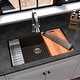 preview thumbnail 1 of 47, Karran Undermount 32.5 in. Large Single Bowl Quartz Workstation Kitchen Sink Brown