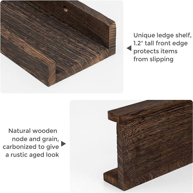 Wooden Picture Shelves for Wall with Ledge - 5.12"D x 36"W x 2.17"H