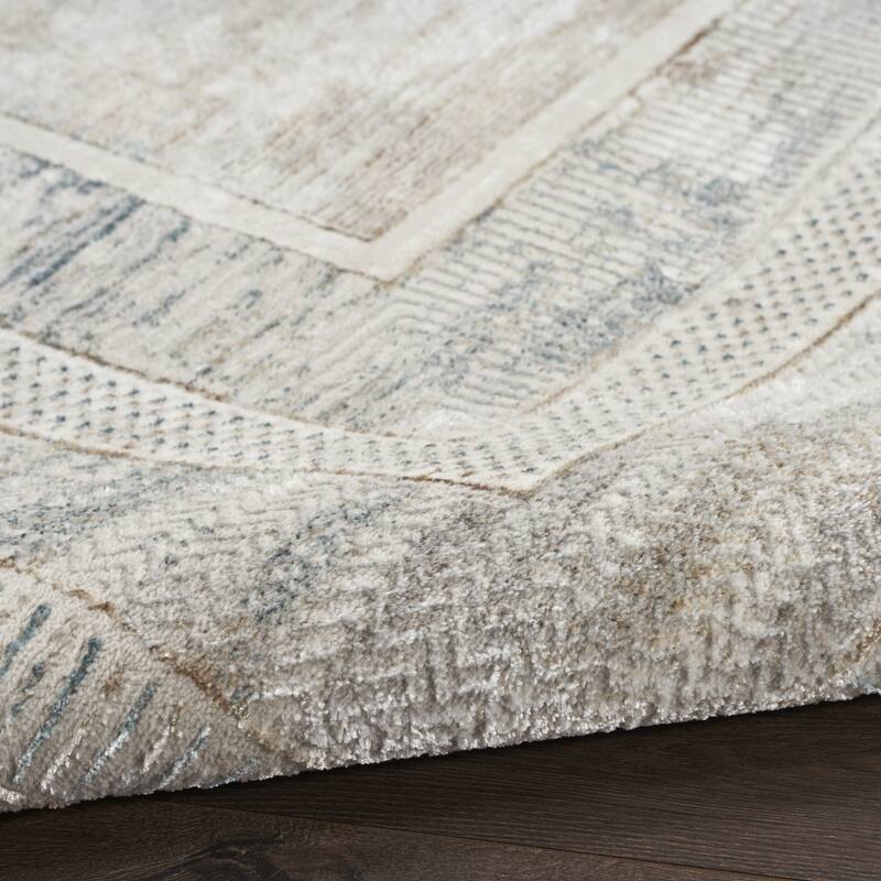 Duruq Power Loomed Geometric Abstract Modern Non Skid Stain Resistant Area Rug By HomeRoots - 90' X '27' X '0.39