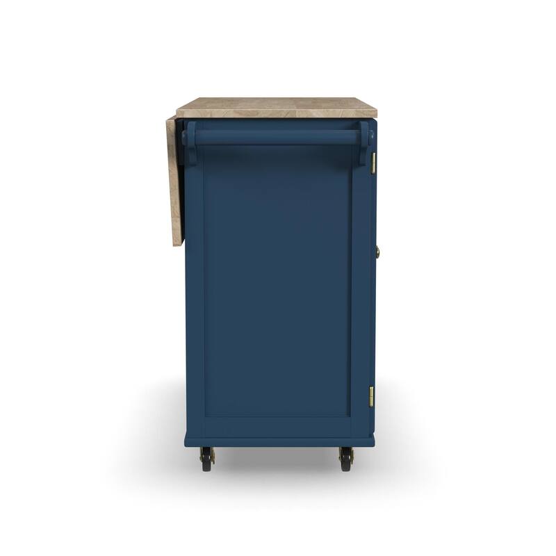 Homestyles Mobile Kitchen Island Cart with Wood Top and Dropleaf Breakfast Bar