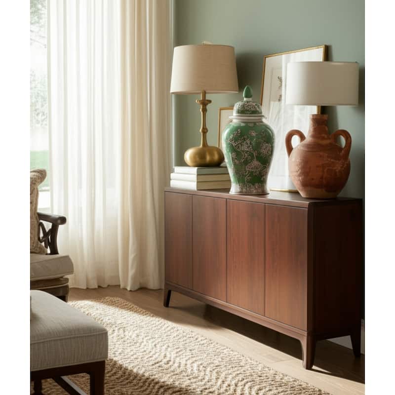 Ceramic Decorative Temple Jar Bird Flower with Lid for Home Decor