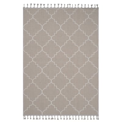 LOOM & LUXE Collection Ivory/Trellis Indoor/Outdoor Area Rug