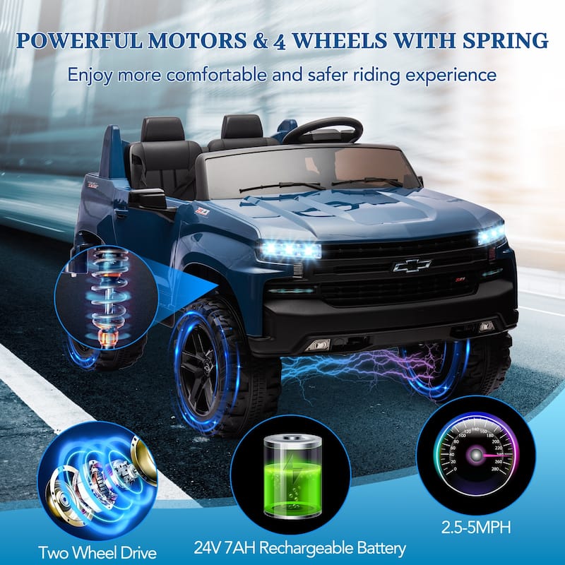 24V 2-Seater Truck Licensed Chevrolet Silverado Ride On Toy