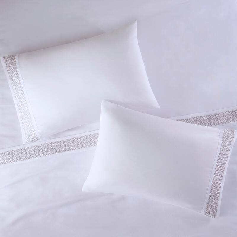Madison Park Embroidered Microfiber 4 PC Sheet Set