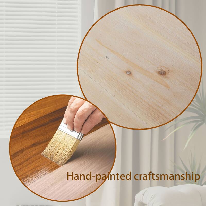 Roomfitters Modern Console Table with Column Pedestal, 59" Minimalist Entryway Desk, Engineered Wood, Natural Finish