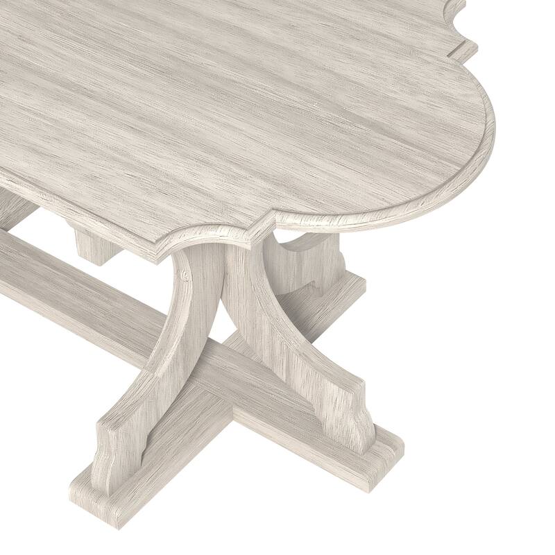 GALANO Doynton 39.4 in. Oval Solid Wood Top Coffee Table
