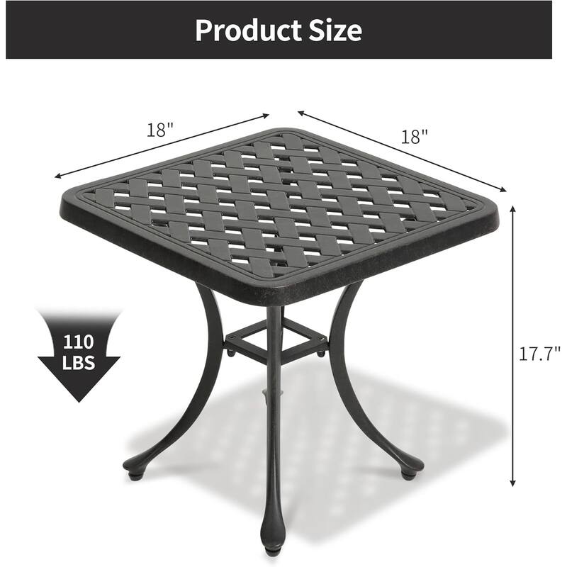 Aluminum Outdoor Patio End Table